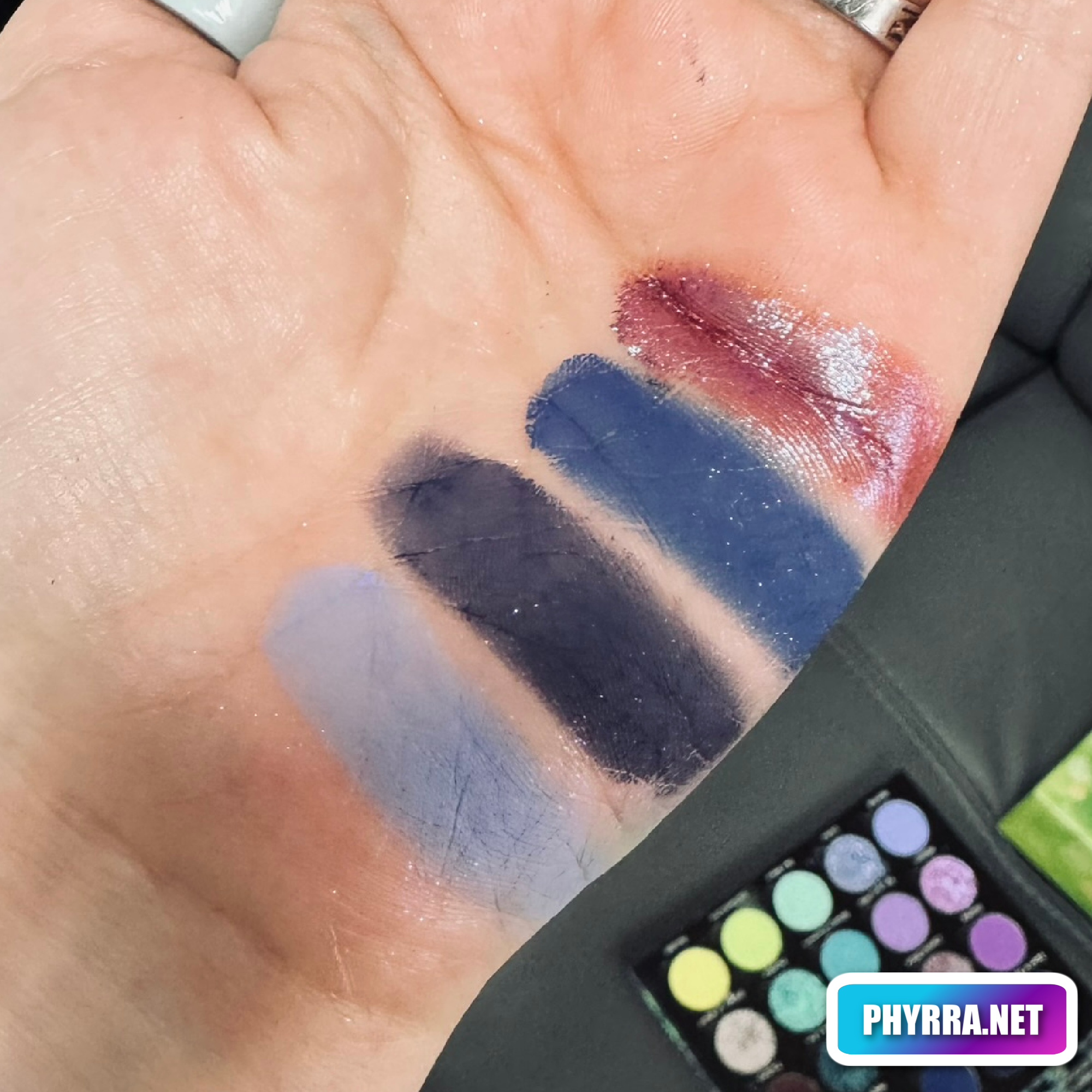 Colorful Moon Jellyfish Submerged Starfish swatches on very fair neutral skin tone