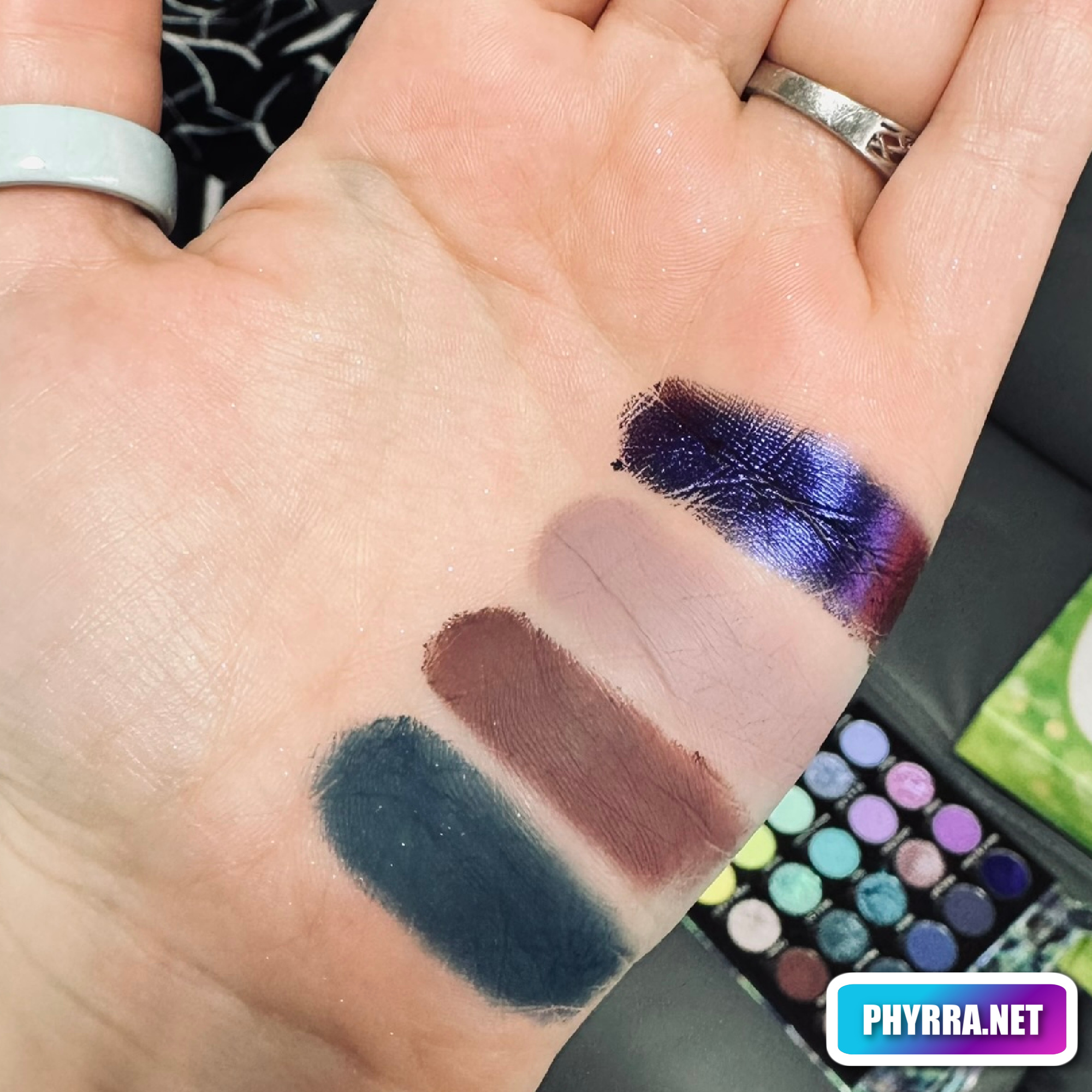 Bellabeautebar Heart of the Ocean, Conch, Tortoise, Shipwreck swatches on very fair neutral cool skin by Cordelia Frost